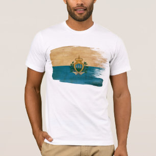 T-shirt da bandeira de San Marino
