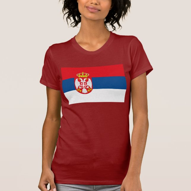 T-shirt da bandeira de Serbia (Frente)