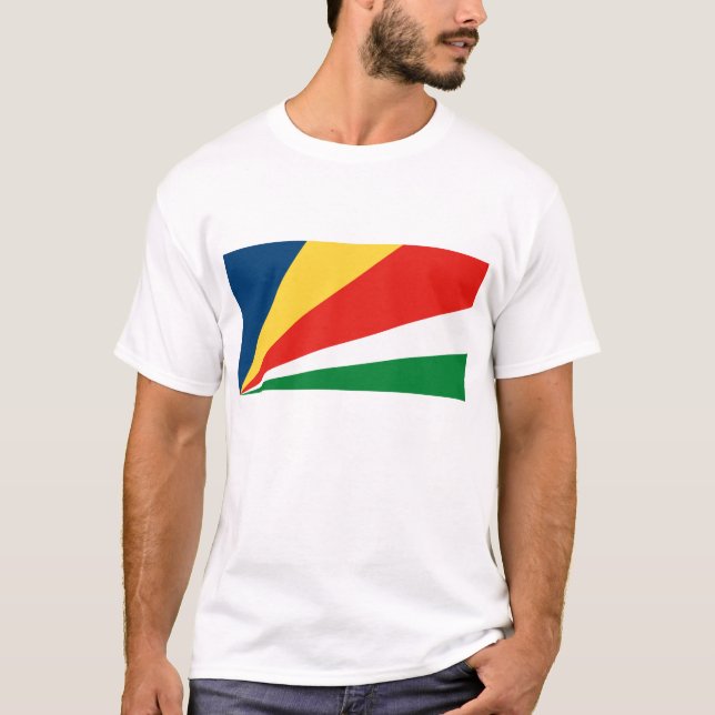 T-shirt da bandeira de Seychelles (Frente)