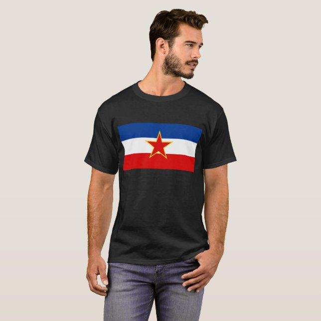 T-shirt da bandeira de SFRJ Jugoslávia (Frente Completa)