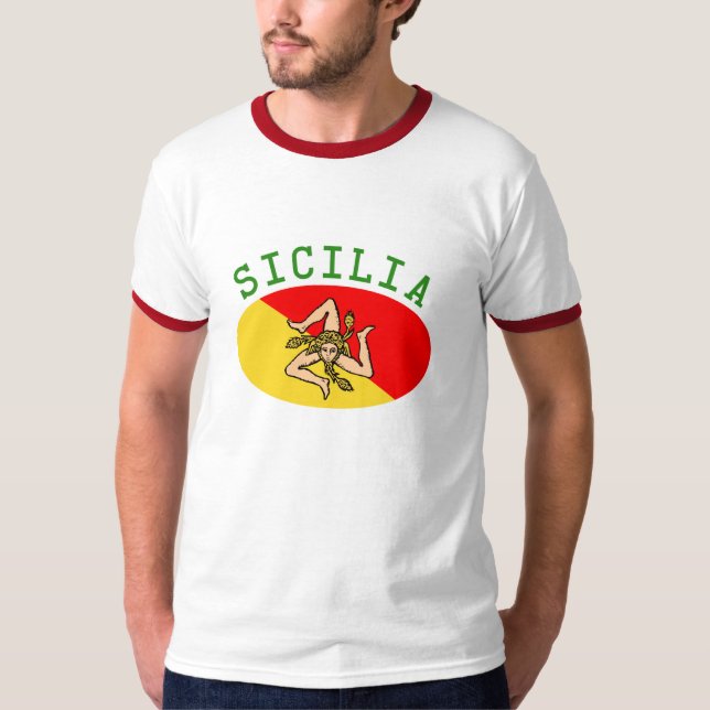 T-shirt da bandeira de Sicilia (Frente)