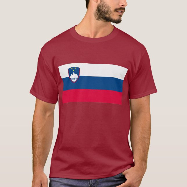 T-shirt da bandeira de Slovenia (Frente)