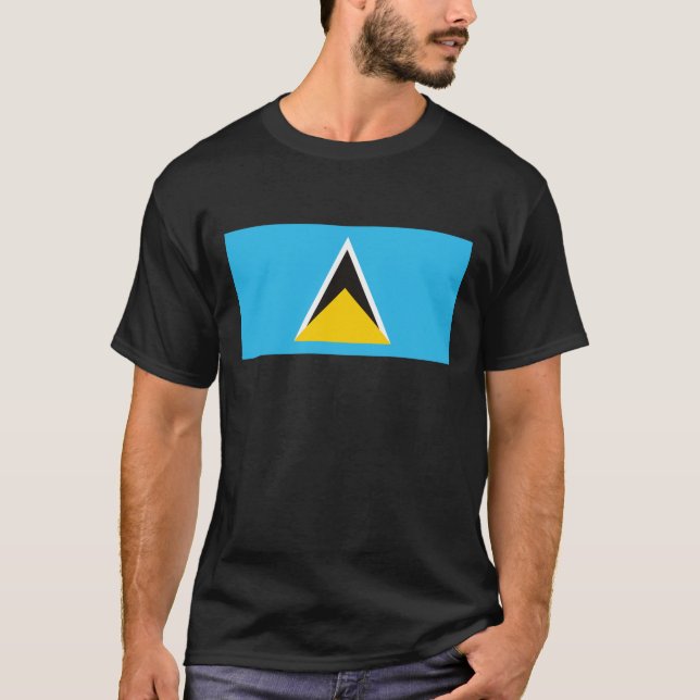 T-shirt da bandeira de St Lucia (Frente)