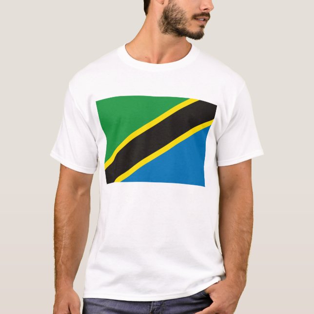 T-shirt da bandeira de Tanzânia (Frente)