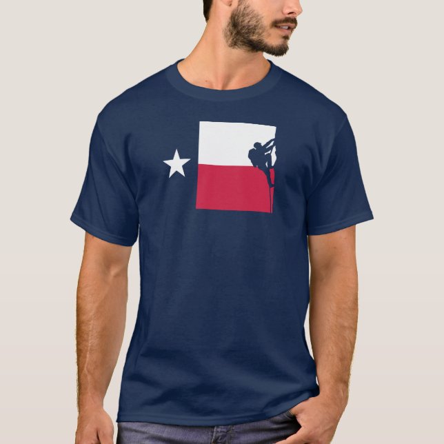 T-shirt da bandeira de Texas - escalada (Frente)