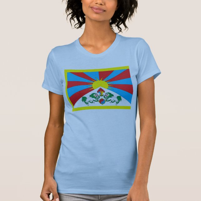 T-shirt da bandeira de Tibet (Frente)