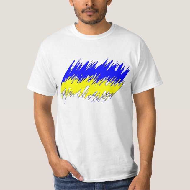T-shirt da bandeira de Ucrânia (Frente)