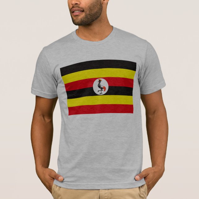 T-shirt da bandeira de Uganda (Frente)