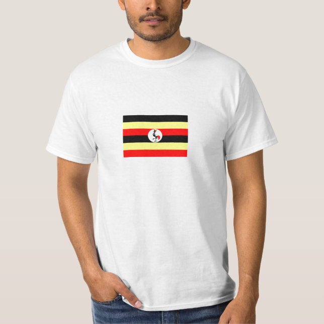 T-shirt da bandeira de Uganda (Frente)
