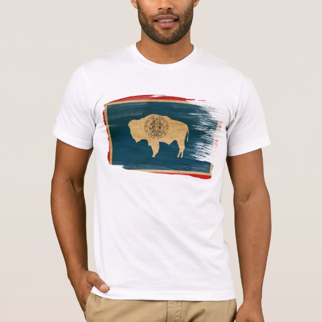 T-shirt da bandeira de Wyoming (Frente)