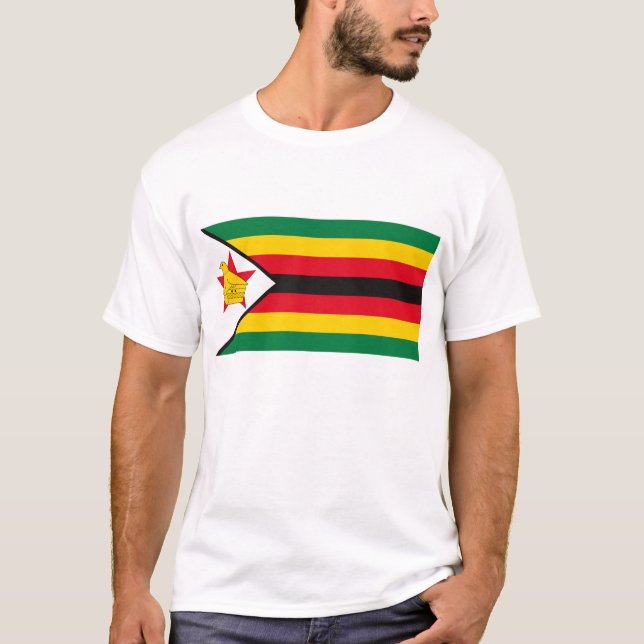 T-shirt da bandeira de Zimbabwe (Frente)