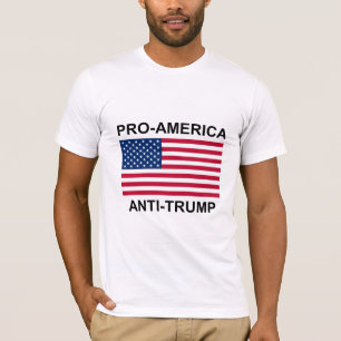 T-shirt da bandeira do Anti-Trunfo de Pro-América