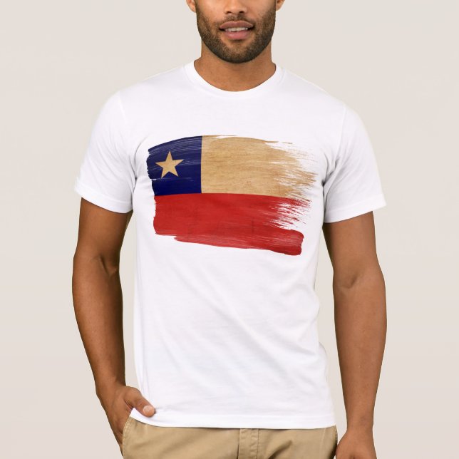 T-shirt da bandeira do Chile (Frente)