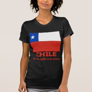 T-shirt da bandeira do Chile com divisa chilena