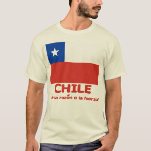 T-shirt da bandeira do Chile com divisa chilena