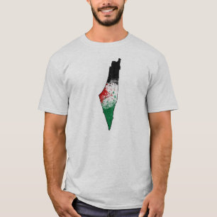 T-shirt da bandeira do esboço do país de Palestina