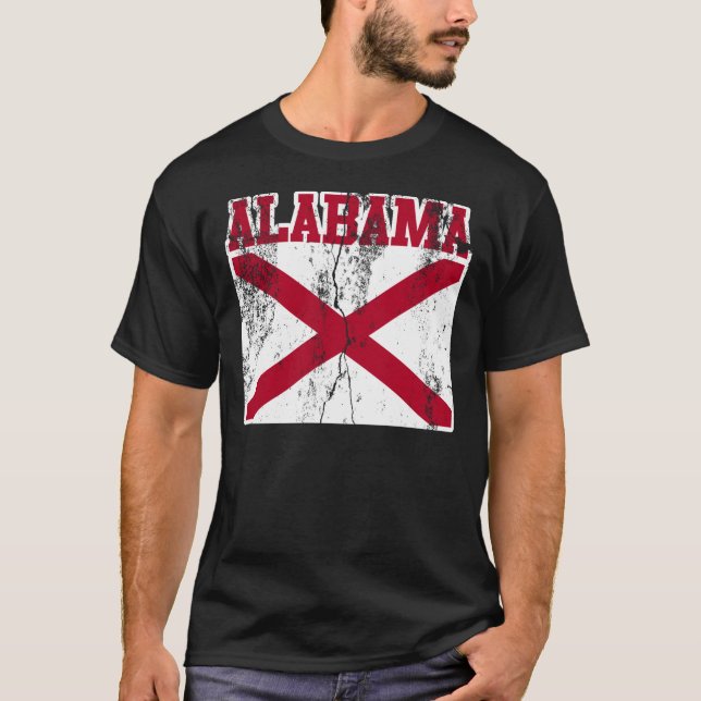T-shirt da bandeira do estado de Alabama (Frente)