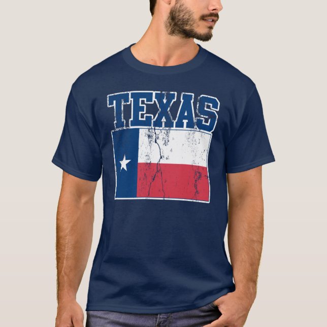 T-shirt da bandeira do estado de Texas (afligido) (Frente)