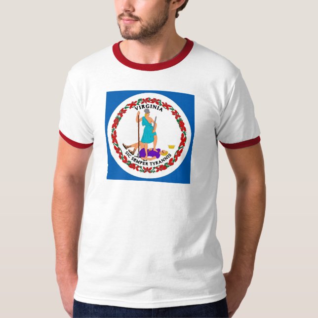 T-shirt da bandeira do estado de Virgínia (Frente)