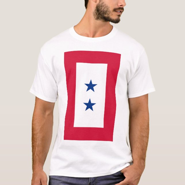 t-shirt da bandeira do serviço da estrela 2-Star (Frente)