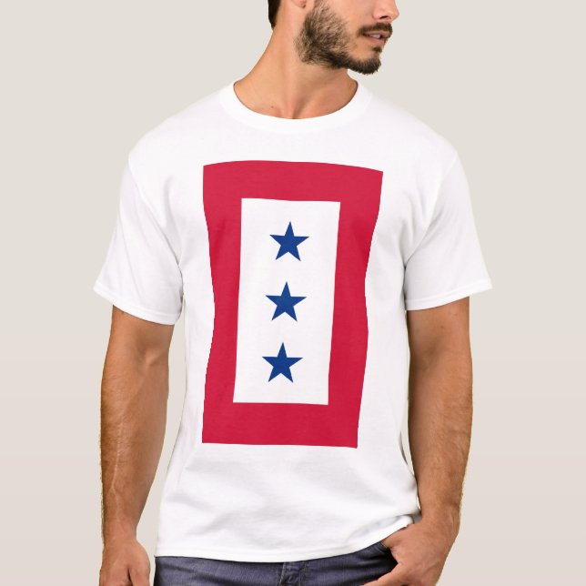 T-shirt da bandeira do serviço da estrela azul da (Frente)