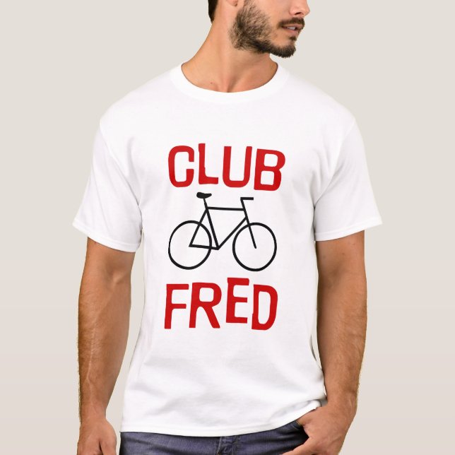 T-shirt da bicicleta de Fred do clube (Frente)