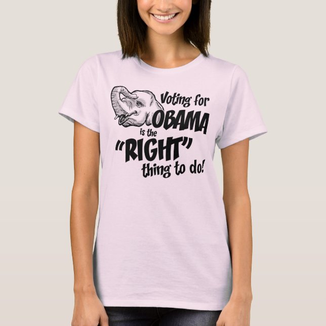 T-shirt da boneca da coisa certa de Obama do voto (Frente)