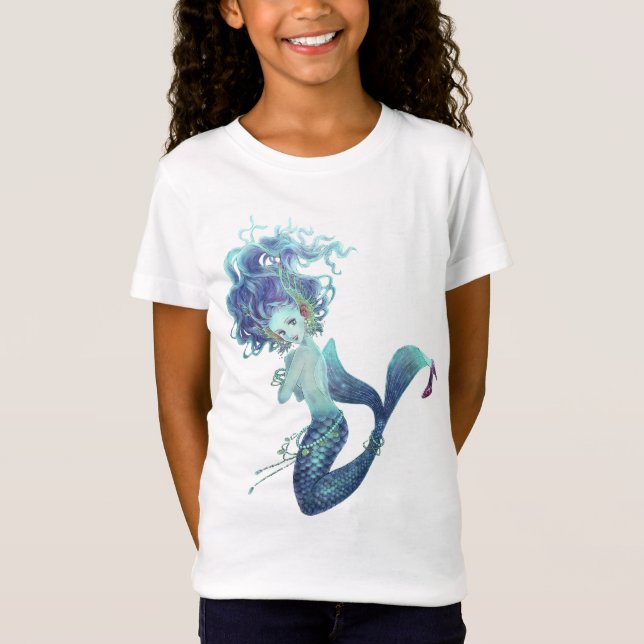 T-shirt da boneca das meninas da sereia da (Frente)