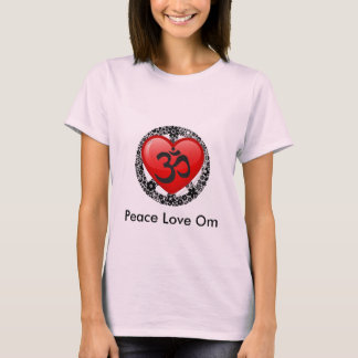 T-shirt da boneca do OM do amor da paz (cabido) -