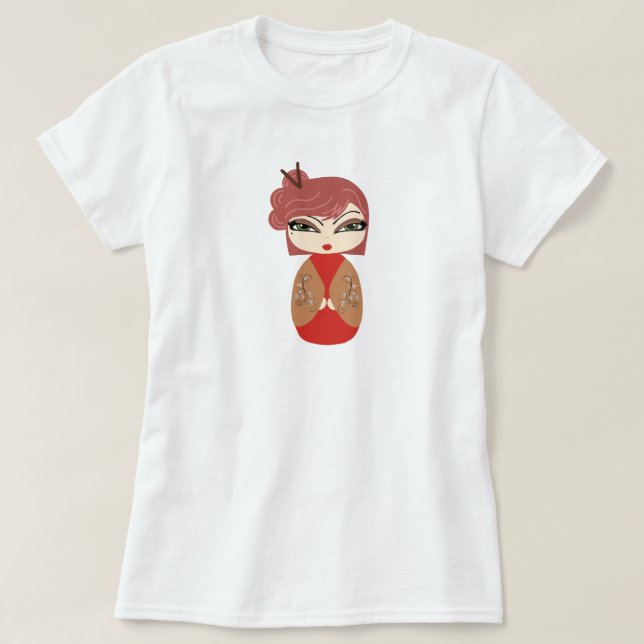 T-Shirt da Boneca Kokeshi (Frente do Design)