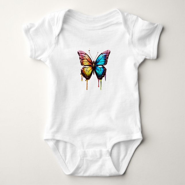 T-Shirt da Borboleta-Arco-Íris (Frente)