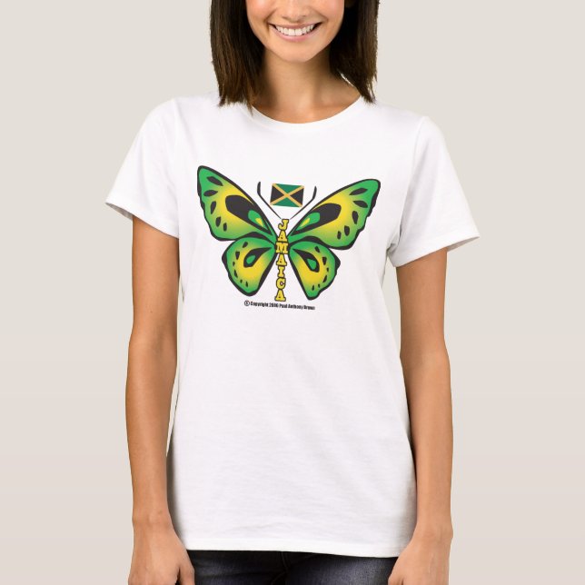 T-shirt da borboleta de Jamaica (Frente)