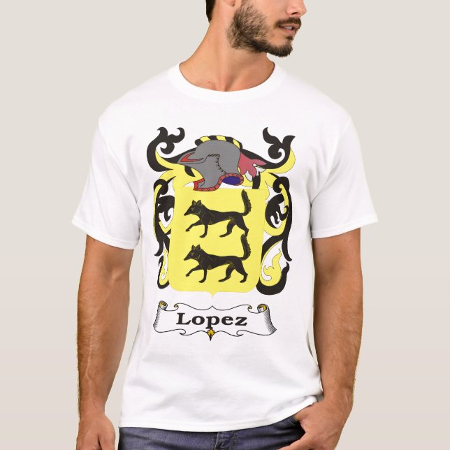 T-shirt da brasão da família de López (Frente)