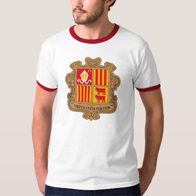 T-shirt da brasão de Andorra (Frente)