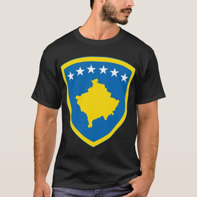 T-shirt da brasão de Kosovo (Frente)
