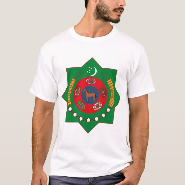 T-shirt da brasão de Turkmenistan (Frente)