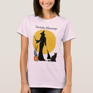 T-shirt da bruxa da lua de Samhain