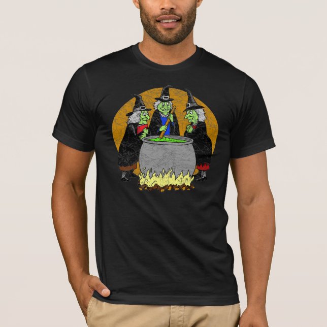 T-shirt da bruxa do Dia das Bruxas (Frente)