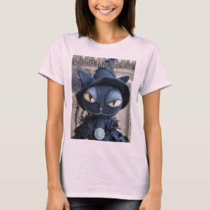T-shirt da bruxa do gato preto