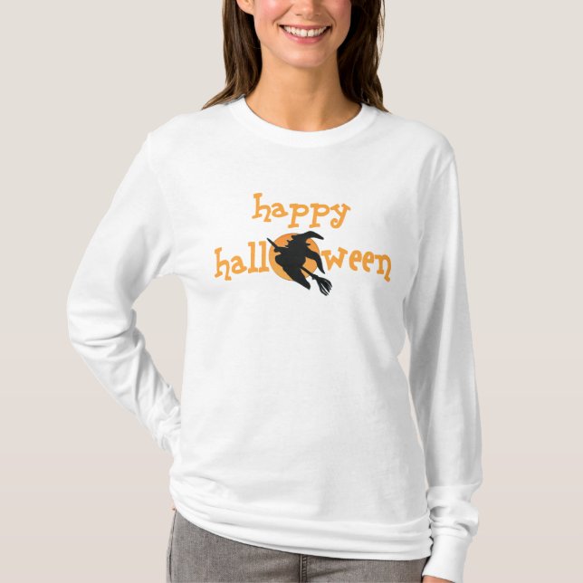T-shirt da Bruxa Feliz de Halloween (Frente)