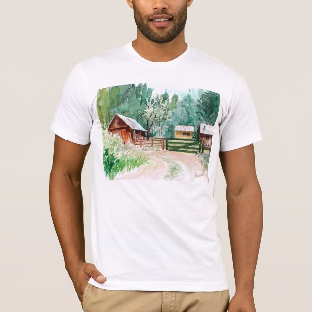 T-shirt da cabine da montanha (Frente)