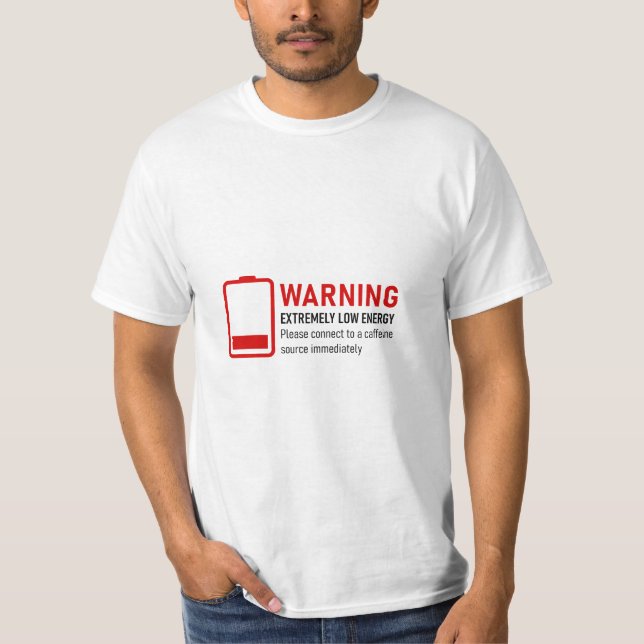 T-shirt da Caffeine de Baixa Energia (Frente)