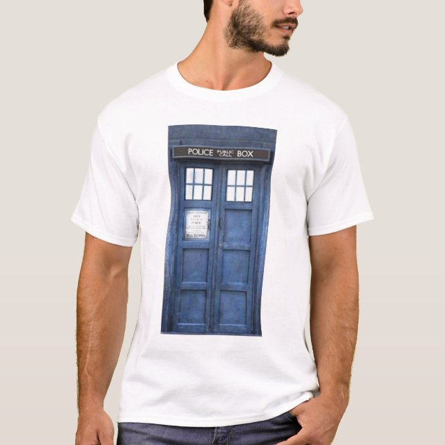 T-shirt da caixa de chamada da polícia (Frente)