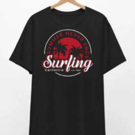 T-shirt da Califórnia em surfe