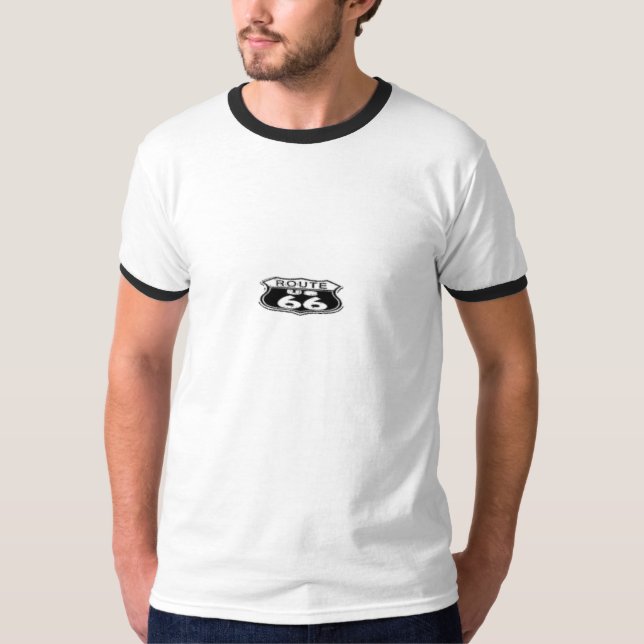 T-shirt da campainha, branco/preto - rota 66 (Frente)