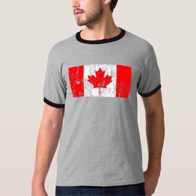 T-shirt da campainha da bandeira de Canadá do (Frente)