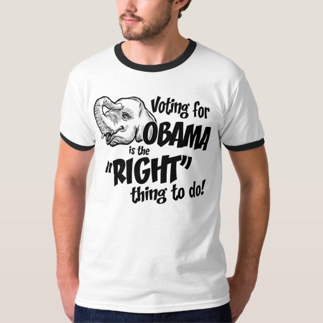 T-shirt da campainha da coisa certa de Obama do (Frente)