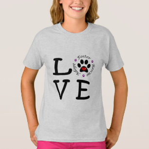 T-shirt da campainha da menina animal do amor do