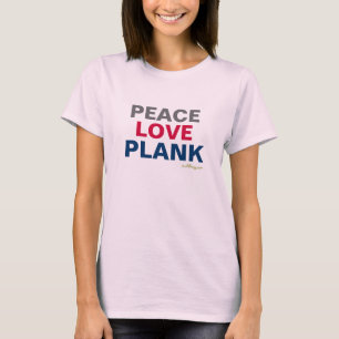 T-shirt da campainha da PRANCHA do amor da paz
