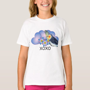 T-shirt da campainha das meninas com Cockatiel do